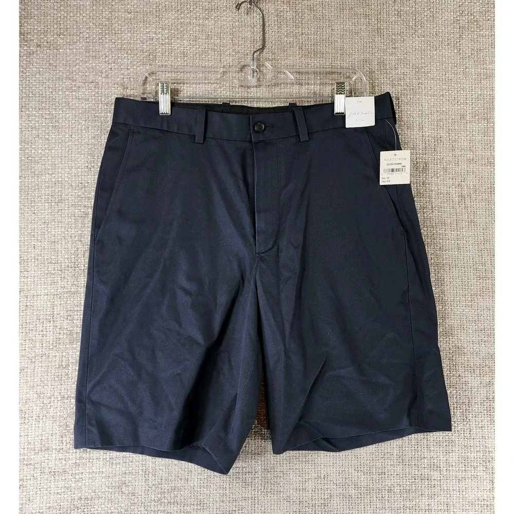Nordstrom Shorts Mens 33 Navy 100%‎ Pima Cotton Chino Golf Preppy Classic NWT